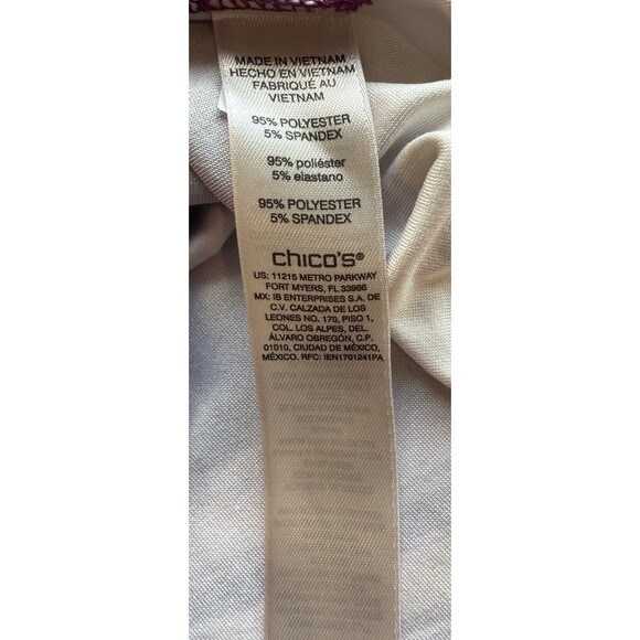 Chicos Weekends Top Womens Size XL (3) Purple Watercolor Swirl Stretch Shirt - Picture 4 of 8